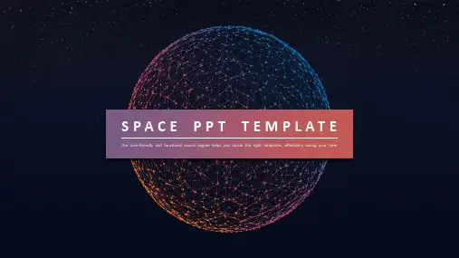炫酷科技感宇宙星球PPT模板2