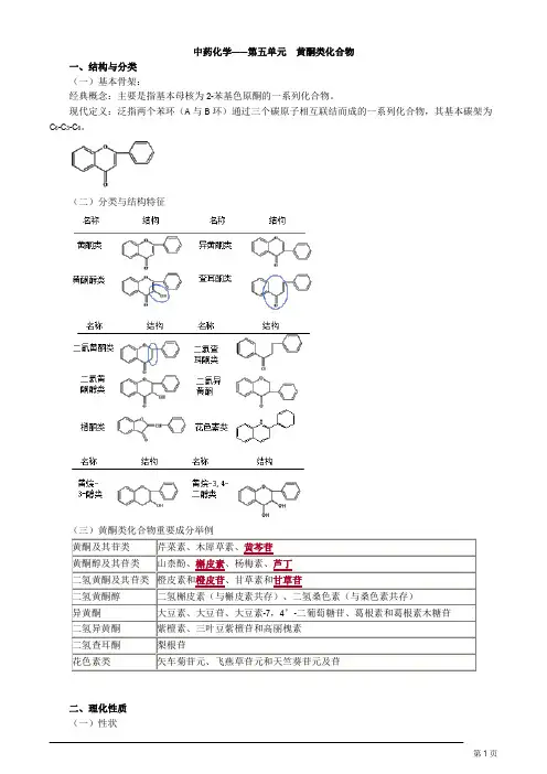 主管中药师 基础知识 中药化学第五单元 黄酮类化合物