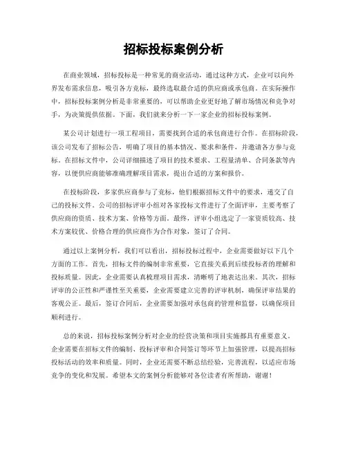 招标投标案例分析