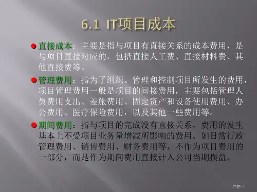 管理学第6章IT软件项目成本管理