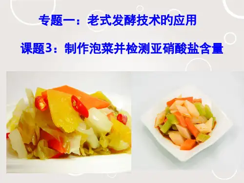 制作泡菜检测亚硝酸盐含量