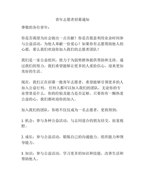 青年志愿者招募通知
