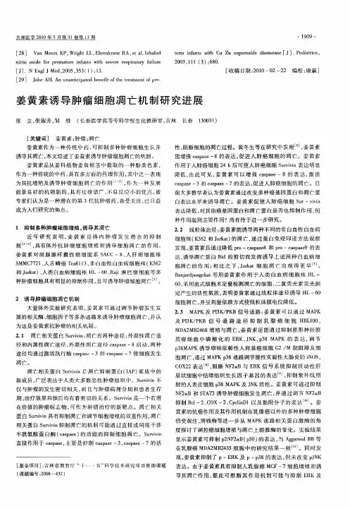 姜黄素诱导肿瘤细胞凋亡机制研究进展