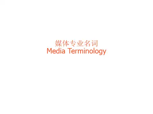 媒体专业名词解释
