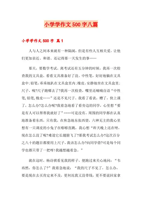 小学学作文500字八篇