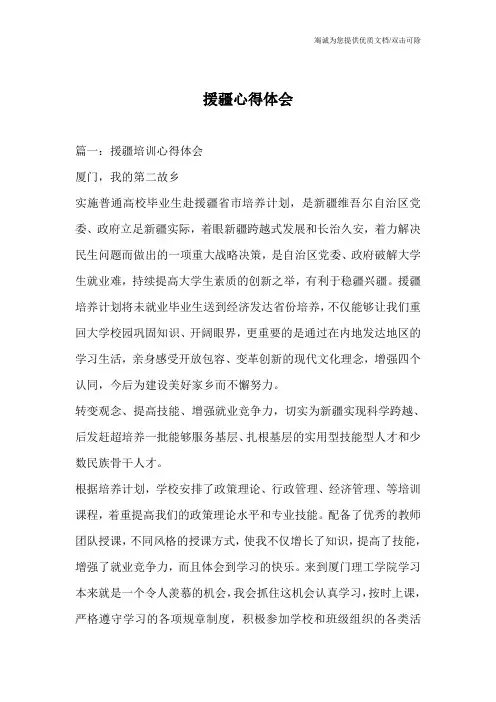 援疆心得体会