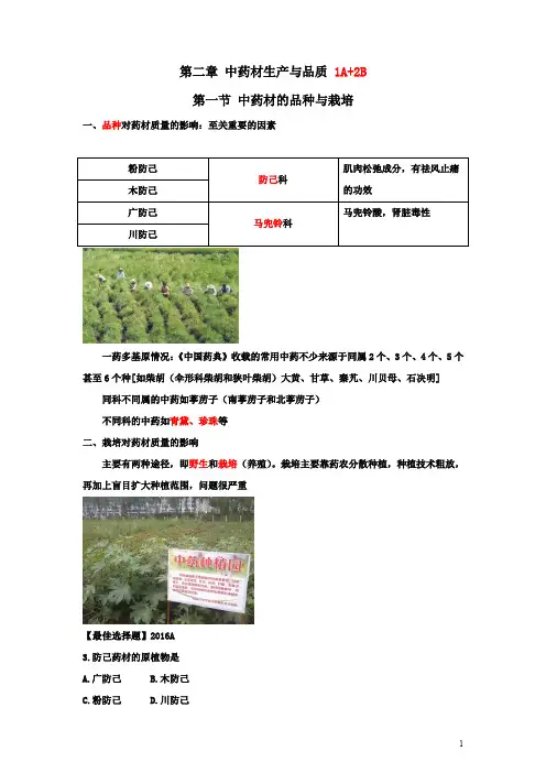 第2章 中药材生产与品质