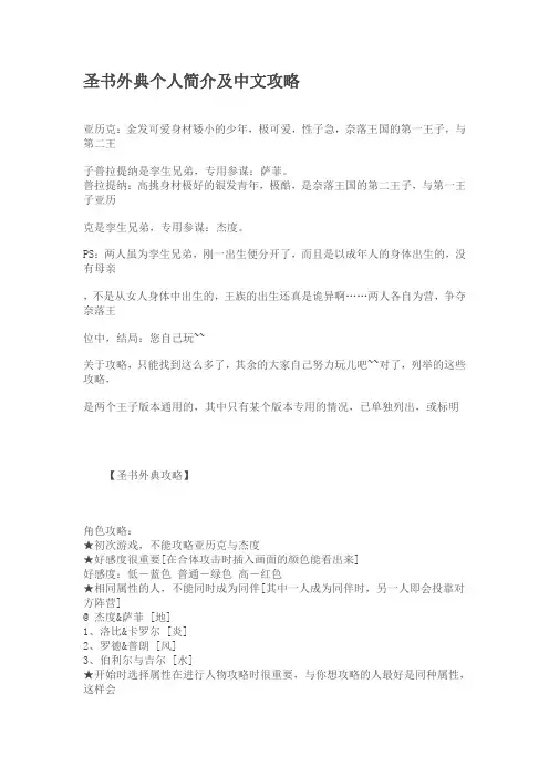 圣书外典攻略