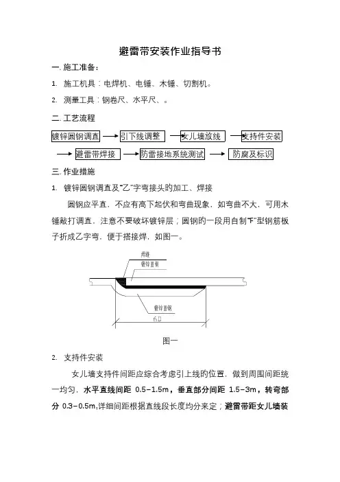屋面避雷带安装作业指导书