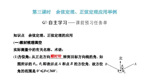 高中数学第六章平面向量及其应用-余弦定理、正弦定理应用举例课件及答案