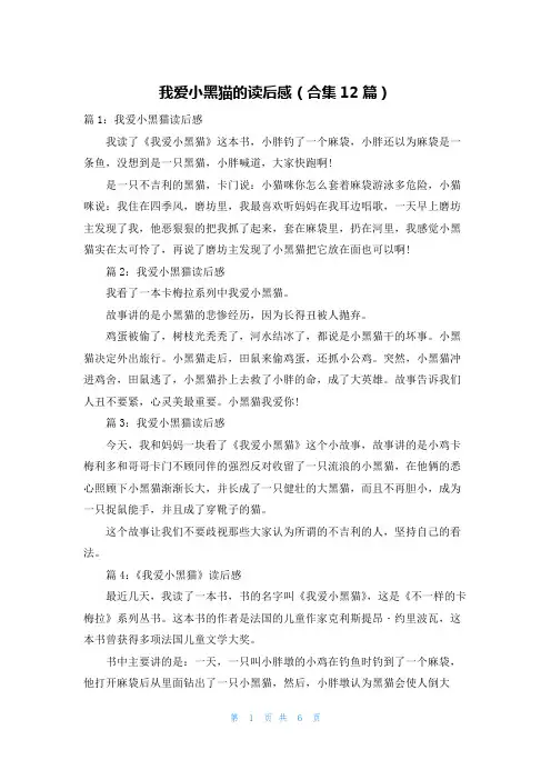 我爱小黑猫的读后感(合集12篇)