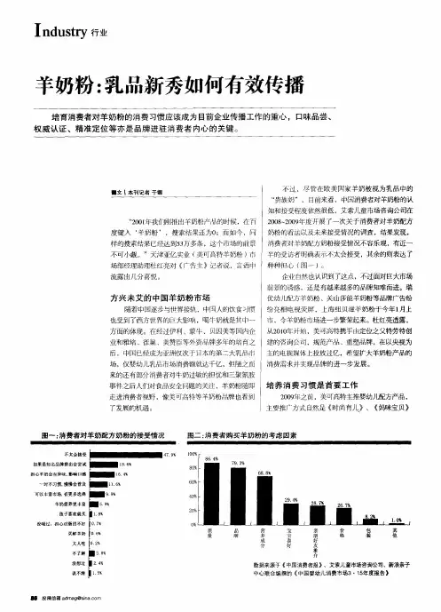 羊奶粉：乳品新秀如何有效传播