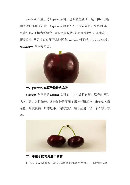 geofrut车厘子是什么品种