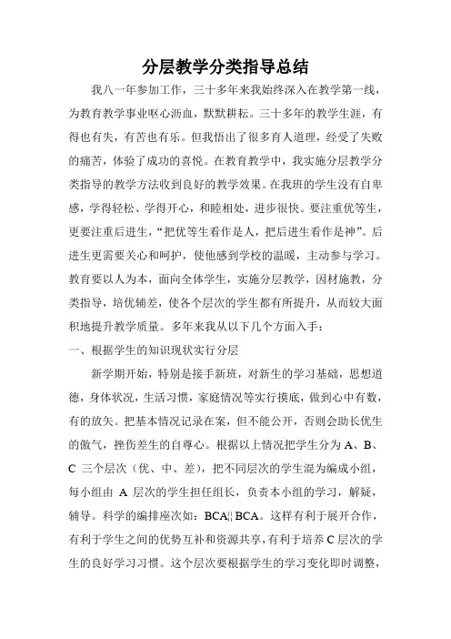 分层教学分类指导总结1