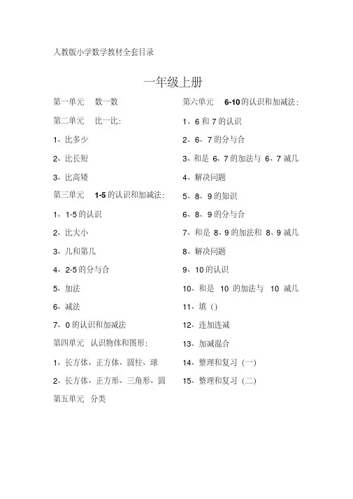 新版人教版小学数学教材全套目录-新版.pdf