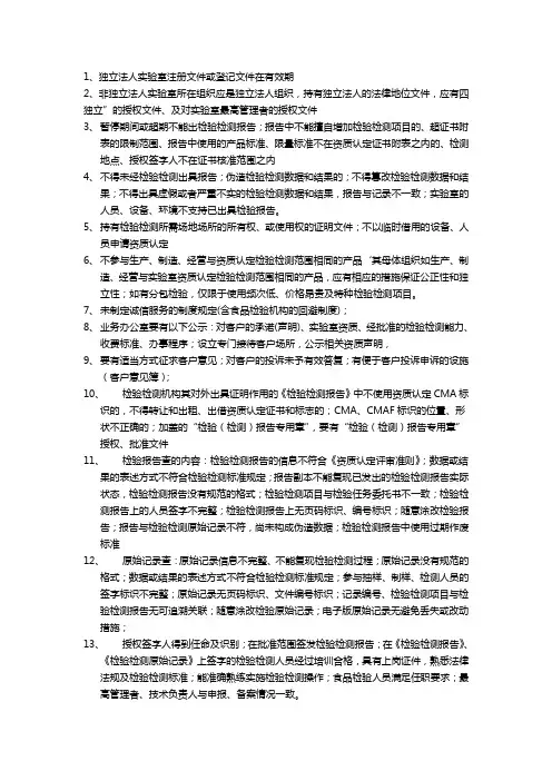 实验室监督检查内容