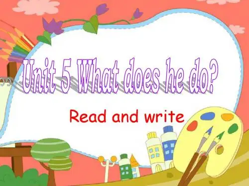 新版PEP小学英语六年级上册Unit 5 What does he do-Read and write