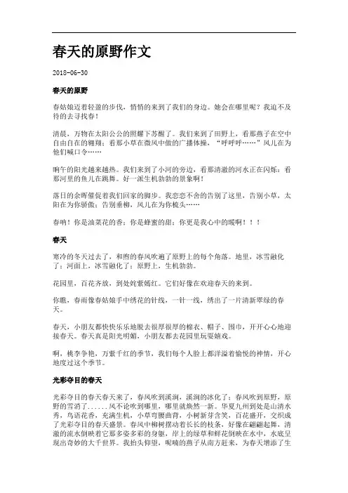 春天的原野作文.