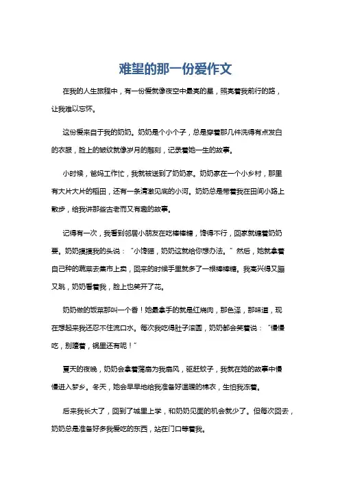 难望的那一份爱作文