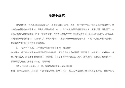  浅谈小练笔