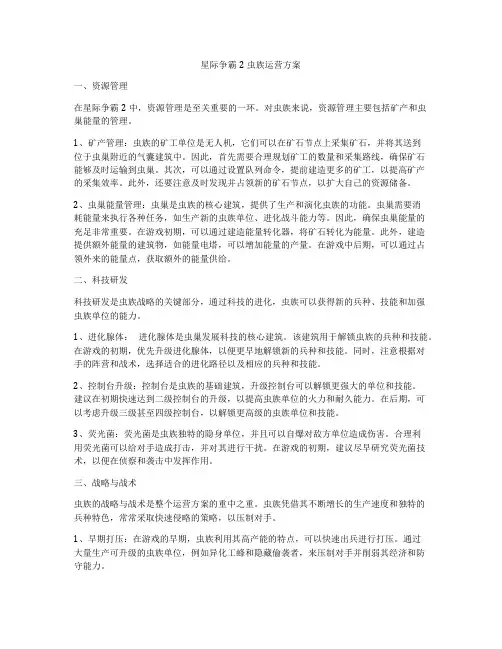 星际争霸2虫族运营方案
