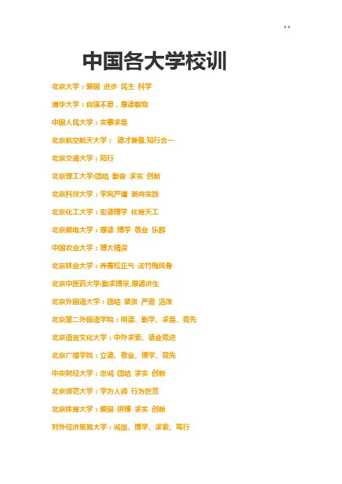 中国各大学校训全套整合