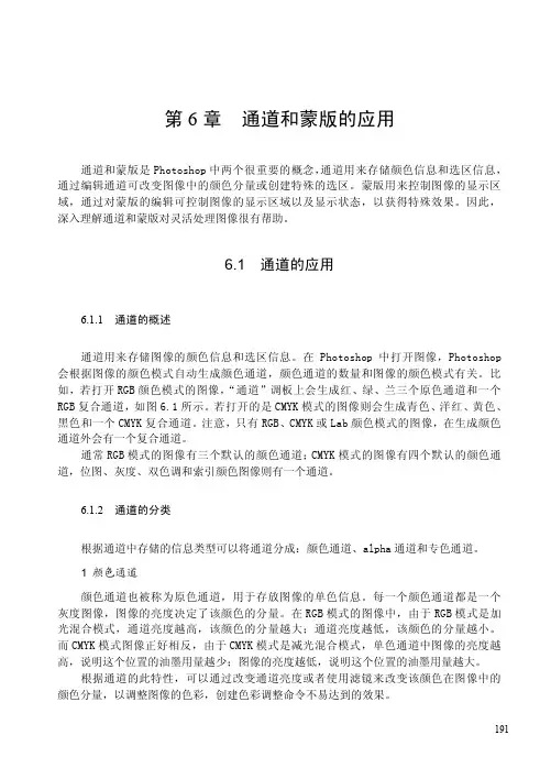 PS  通道和蒙版的应用