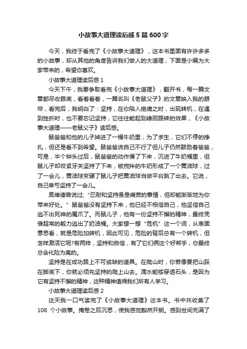 小故事大道理读后感5篇600字