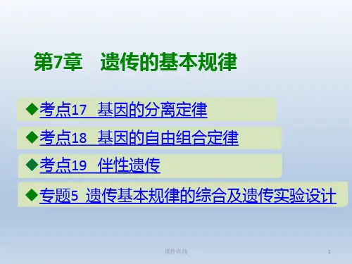 2020高考生物二轮复习第7章遗传的基本规律课件_1