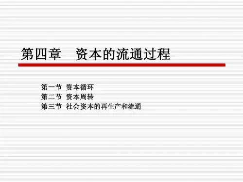 第四章资本的流通过程