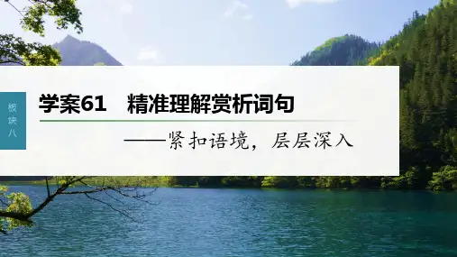 2023年语文高考一轮复习课件——精准理解赏析词句—紧扣语境,层层深入