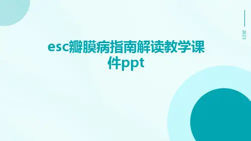 ESC瓣膜病指南解读教学课件ppt