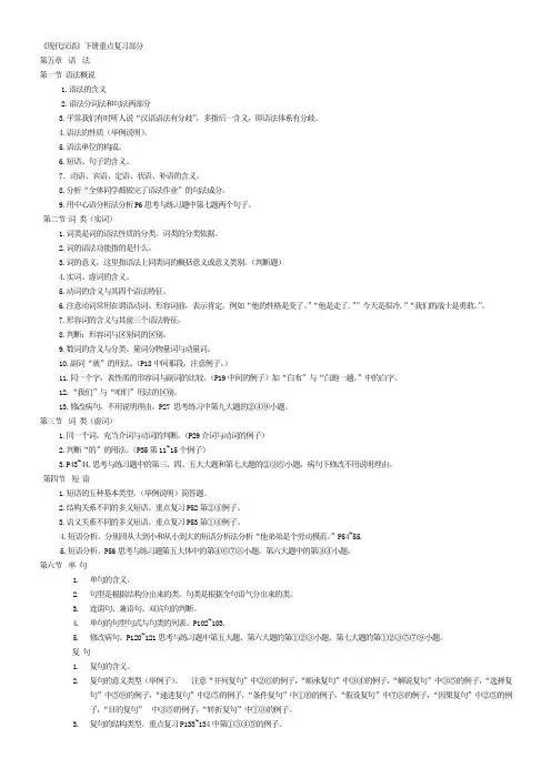 《现代汉语下》重点复习部分[1]