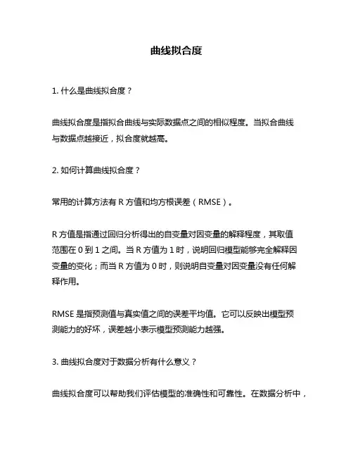 曲线拟合度问题回答