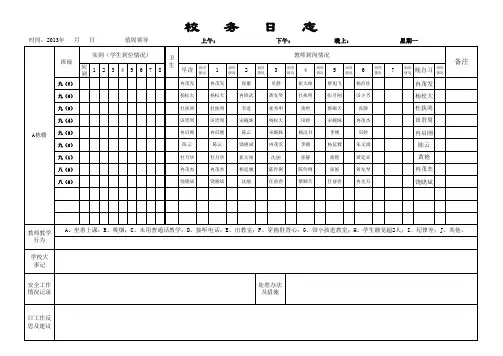 2013年秋季学期第一次校务日志(特长课调课后2)