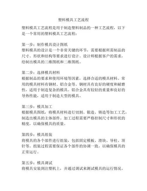 塑料模具工艺流程