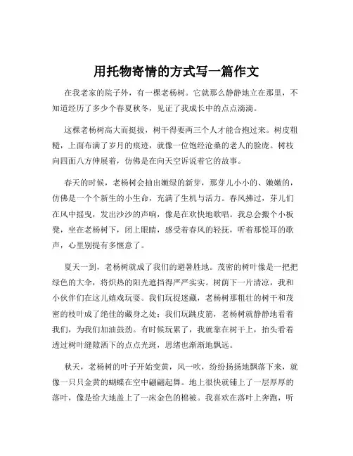 用托物寄情的方式写一篇作文