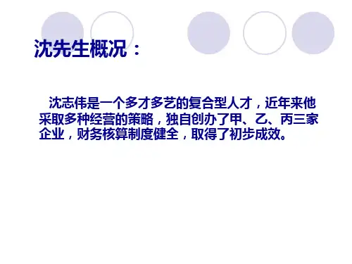 税务规划案例解决方案31页PPT