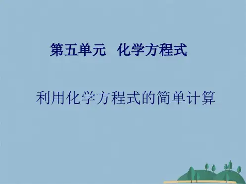 初中利用化学方程式的简单计算(共31张PPT)
