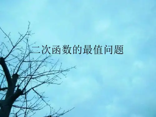 二次函数的最值问题PPT教学课件