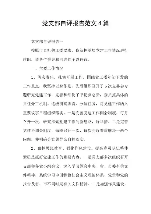 党支部自评报告范文4篇