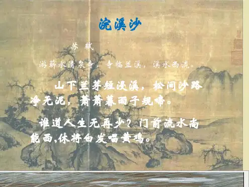 古诗词诵读《浣溪沙(游蕲水清泉寺)》优质教学课件(部编版)