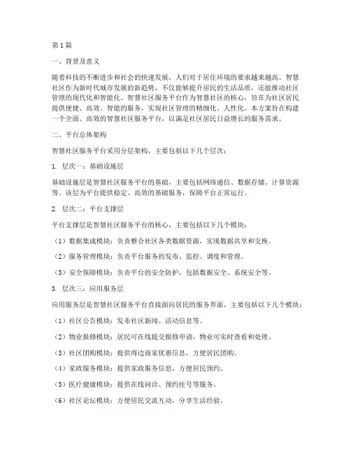 智慧社区服务平台方案(3篇)