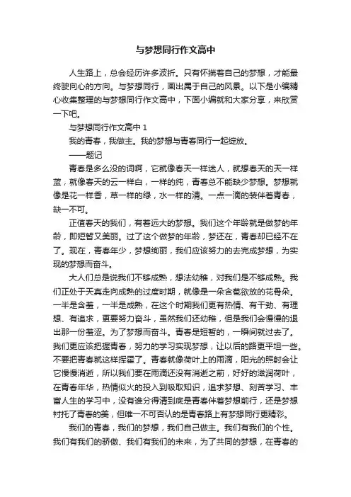 与梦想同行作文高中