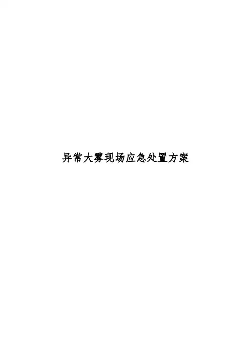 异常大雾现场应急处置方案