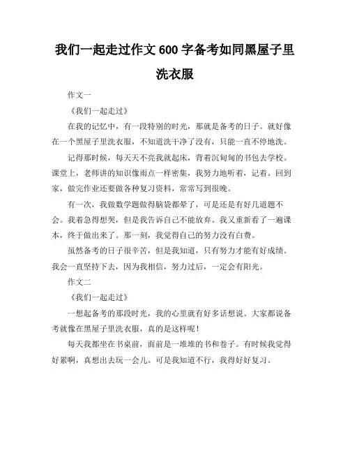 我们一起走过作文600字备考如同黑屋子里洗衣服