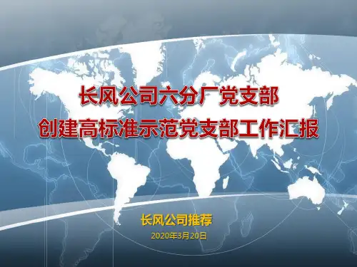 高标准示范党支部创建工作汇报PPT课件