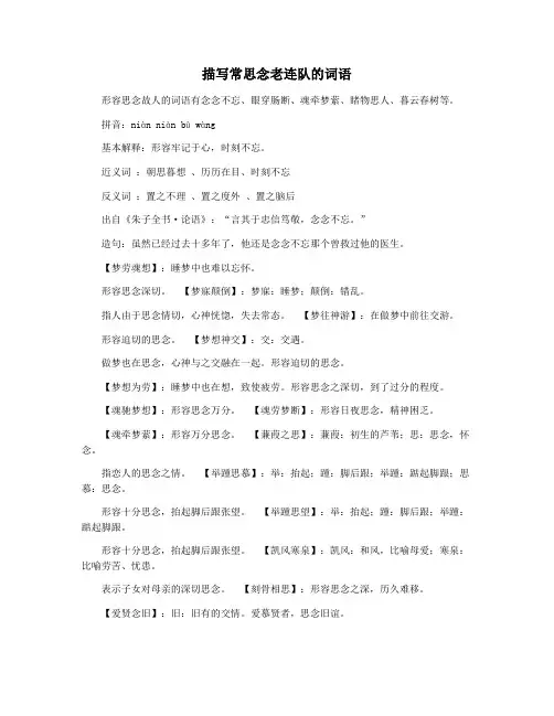 描写常思念老连队的词语