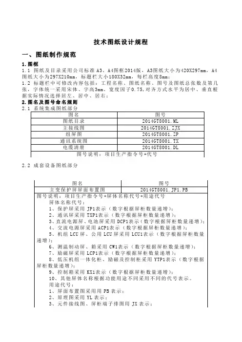 图纸设计规范
