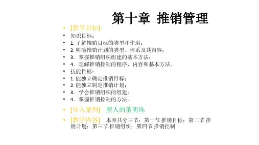 第十章  推销管理《现代推销技术》PPT课件